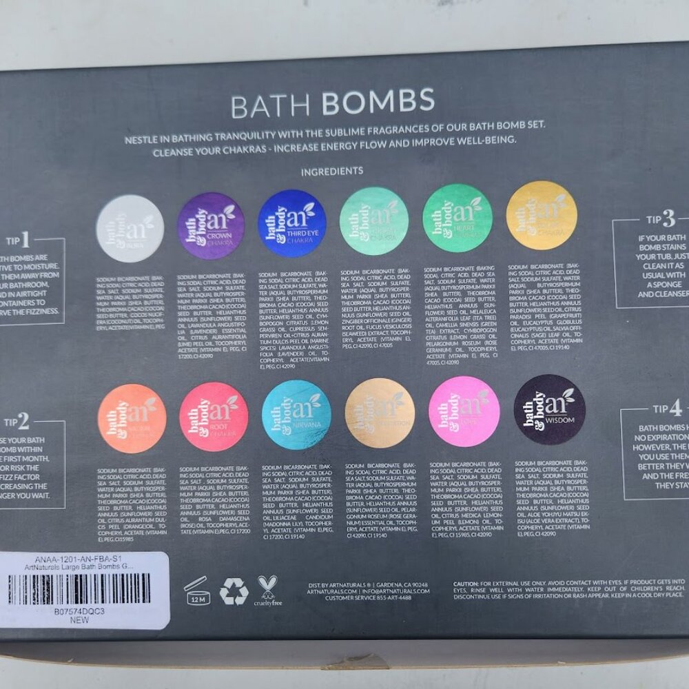 NEW 12 Large Bath Bombs Gift Set kit Natural Handmade Essential Oil Spa Bubble B - Picture 8 of 13